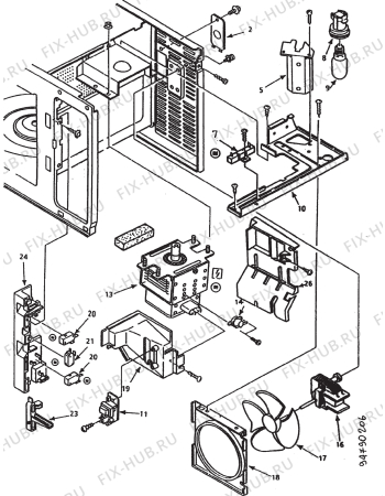 Взрыв-схема микроволновой печи Castor CM850G - Схема узла Section 4